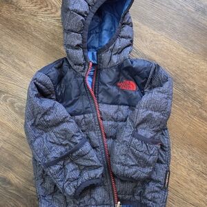 The North Face Black and Blue Hooded Jacket